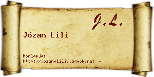 Józan Lili névjegykártya