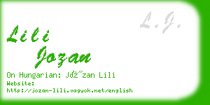 lili jozan business card